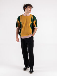 LES COSTUMES Polo mezza manica con ricamo sul fondo LCFW25023 Ocra (3)