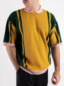 LES COSTUMES Polo mezza manica con ricamo sul fondo LCFW25023 Ocra (4)