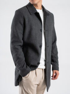 ONLY&SONS Cappotto in misto lana con colletto e bottoni JACOB 22030861 Dark Grey Melange (1)