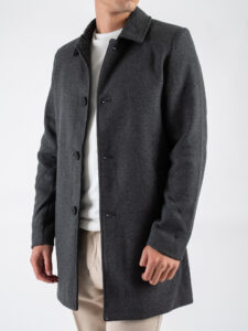 ONLY&SONS Cappotto in misto lana con colletto e bottoni JACOB 22030861 Dark Grey Melange (2)