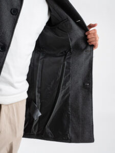 ONLY&SONS Cappotto in misto lana con colletto e bottoni JACOB 22030861 Dark Grey Melange (3)
