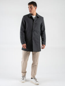 ONLY&SONS Cappotto in misto lana con colletto e bottoni JACOB 22030861 Dark Grey Melange (4)