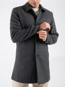 ONLY&SONS Cappotto in misto lana con colletto e bottoni JACOB 22030861 Dark Grey Melange (5)