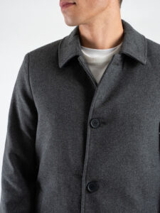 ONLY&SONS Cappotto in misto lana con colletto e bottoni JACOB 22030861 Dark Grey Melange (6)