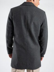 ONLY&SONS Cappotto in misto lana con colletto e bottoni JACOB 22030861 Dark Grey Melange (7)