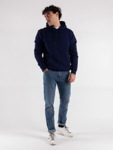ONLY&SONS Felpa con cappuccio felpata CERES 22018685 Evening Blue (4)