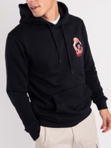 ONLY&SONS Felpa con cappuccio felpata con stampa JORDAN 22032705 Black (1)