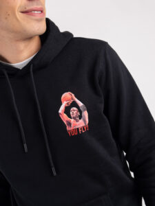 ONLY&SONS Felpa con cappuccio felpata con stampa JORDAN 22032705 Black (2)