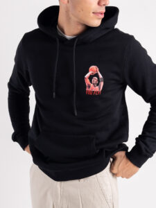 ONLY&SONS Felpa con cappuccio felpata con stampa JORDAN 22032705 Black (5)
