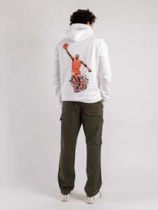 ONLY&SONS Felpa con cappuccio felpata con stampa JORDAN 22032705 White (1)
