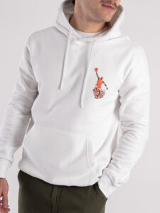 ONLY&SONS Felpa con cappuccio felpata con stampa JORDAN 22032705 White (4)