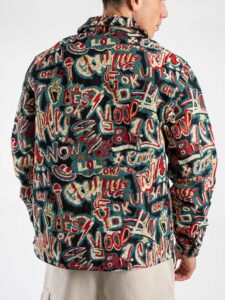 ONLY&SONS Giacca camicia con ricami in fantasia LOUIS 22031574 BlackJaquard (1)