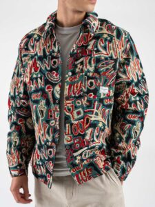 ONLY&SONS Giacca camicia con ricami in fantasia LOUIS 22031574 BlackJaquard (3)