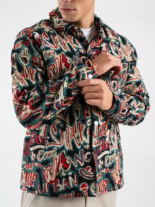 ONLY&SONS Giacca camicia con ricami in fantasia LOUIS 22031574 BlackJaquard (6)