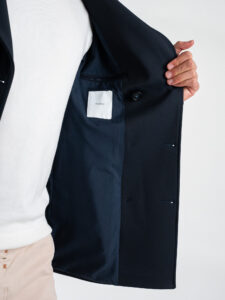OVER-D Cappotto corto a doppio petto OE1F2W4J46 Blu (3)