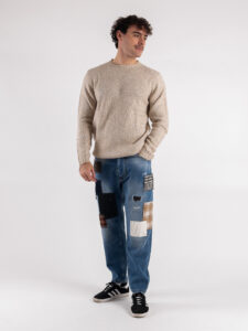 OVER-D Maglione girocollo in misto lana OE1F2WAM34 Beige (3)