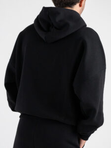 BERNA Felpa felpata boxy fit con cappuccio oblò 252021 Nera (5)