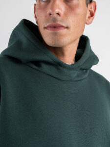 BERNA Felpa felpata boxy fit con cappuccio oblò 252021 Verde Bosco (4)