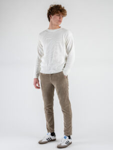 BERNA Pantalone in velluto a costine con tasca alla francese 246099 Coloniale (2)