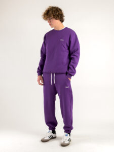 BERNA Pantalone tuta felpato 246087 Viola (1)