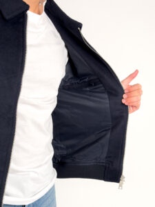 Cappotto corto con tasche frontali e zip 6826GC Blu (2)