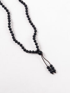 Collana effetto pietra lavica naturale effetto opaco con ciondolo 99EE Nero