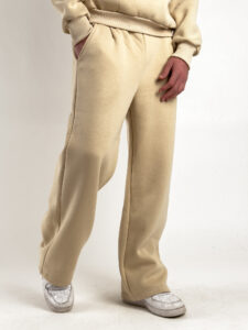 Completo tuta felpato con felpa cappuccio boxy fit + pantalone baggy 120122 Beige (6)