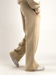 Completo tuta felpato con felpa cappuccio boxy fit + pantalone baggy 120122 Beige (7)