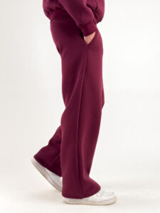 Completo tuta felpato con felpa cappuccio boxy fit + pantalone baggy 120122 Bordeaux (6)