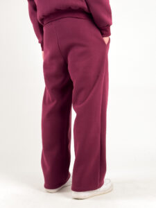 Completo tuta felpato con felpa cappuccio boxy fit + pantalone baggy 120122 Bordeaux (8)