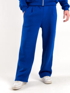 Completo tuta felpato con felpa cappuccio con zip + pantalone baggy 003004 Blu Royal (4)