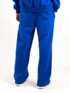 Completo tuta felpato con felpa cappuccio con zip + pantalone baggy 003004 Blu Royal (7)