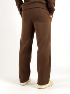Completo tuta felpato con felpa cappuccio con zip + pantalone baggy 003004 Cioccolato (4)