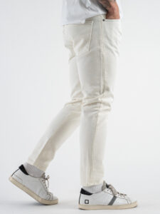 ESTASI Jeans basic 100% cotone senza rotture MANCINI Panna (4)