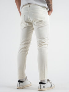 ESTASI Jeans basic 100% cotone senza rotture MANCINI Panna (5)