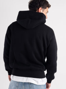 Felpa con cappuccio felpata e con scritta frontale I LOVE YOU 24864 Nero (2)