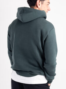 Felpa con cappuccio felpata e con scritta frontale I LOVE YOU 24864 Verde (2)