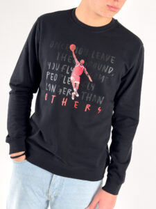 ONLY&SONS Felpa girocollo felpata con stampa JORDAN 22032706 Black (4)