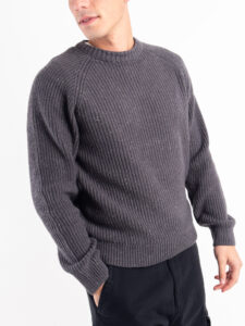 ONLY&SONS Maglione girocollo in misto lana LITUS 22031001 Grey Pinstripe (3)