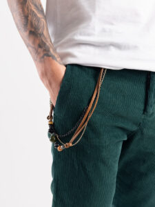 OVER-D Pantalone in velluto con gamba morbida OE1F2W4P47 Verde Bottiglia (1)