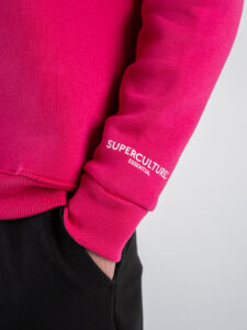 SUPERCULTURE Felpa girocollo felpata t.unita con logo sul polso TEDDY-Z Fucsia (1)