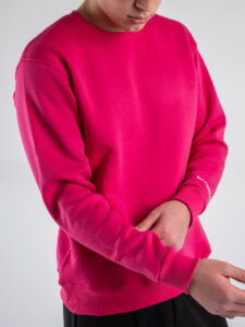 SUPERCULTURE Felpa girocollo felpata t.unita con logo sul polso TEDDY-Z Fucsia (2)