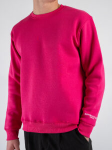 SUPERCULTURE Felpa girocollo felpata t.unita con logo sul polso TEDDY-Z Fucsia (5)