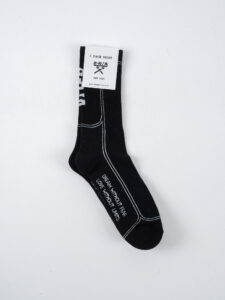 BERNA Calze in spugna unisex tg. unica con logo verticale sul retro Nero