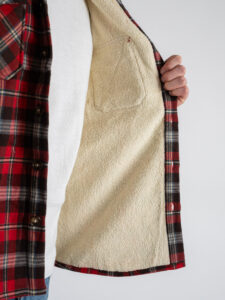 BERNA Overshirt a quadri con cappuccio removibile 246034 Rosso (6)