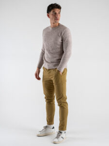 BERNA Pantalone chinos in cotone 246225 Arachide (7)