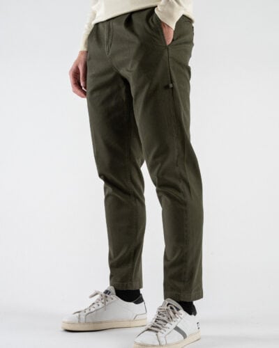 BERNA Pantalone cropped operato con pinces 246096 Avocado