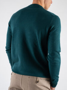 Black Sunday Maglione girocollo basico TOM Verde Bottiglia (1)