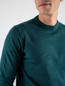Black Sunday Maglione girocollo basico TOM Verde Bottiglia (4)
