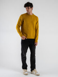 IMPERIAL Maglione rasato girocollo misto lana M6372IM01 Senape (2)